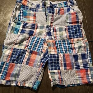 Boys sz 12 Plaid Patchwork Chino Shorts